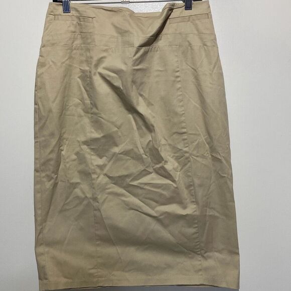 7th Avenue Suiting Collection Women's Beige Midi Pencil Skirt Size 12 NWT - Picture 1 of 8